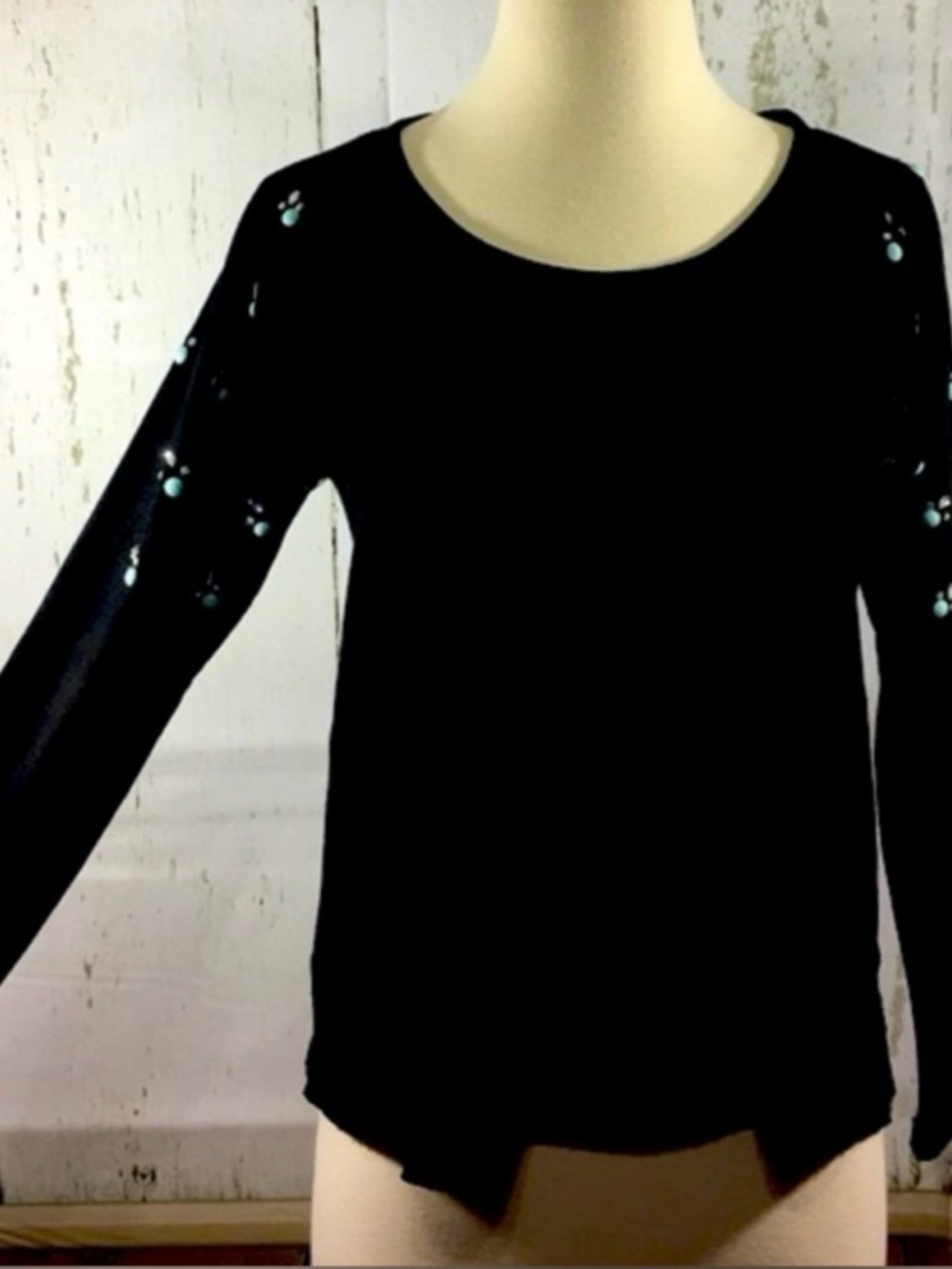 Red Camel Like New Crystal and Blue Turquoise Stones Embellished Sweatshirt